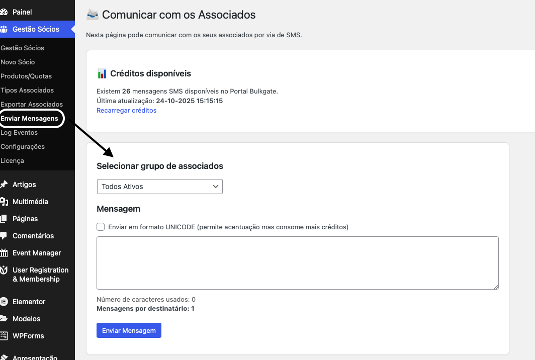 Envio de Mensagens de Texto